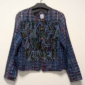 Kem Artesenias Vintage Guatemalan Handwoven Embroidered Cropped Jacket XS
